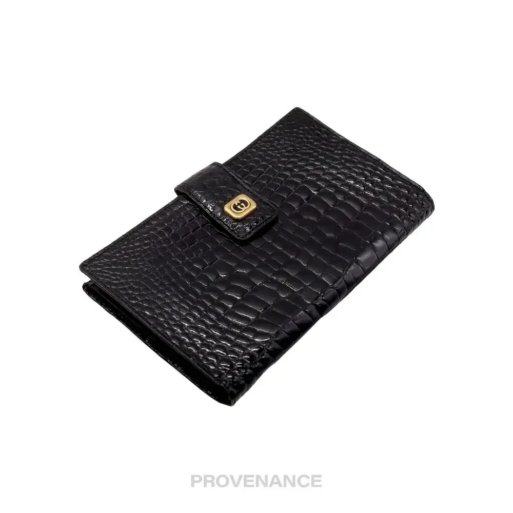 🔴 Gucci Long Wallet - Black Crocodile - Picture 6 of 12